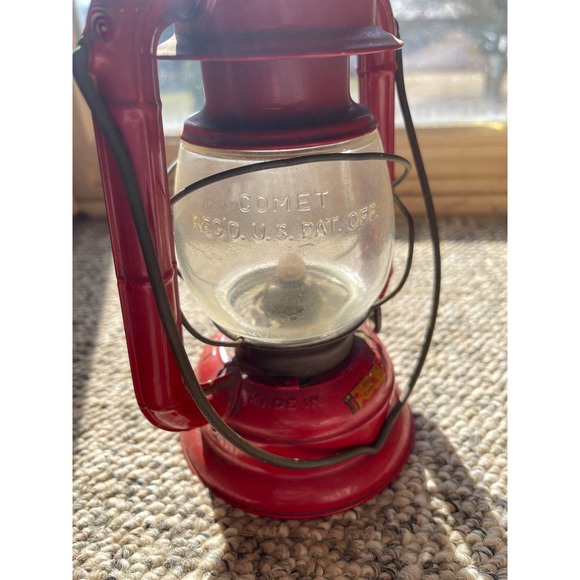 Vintage Dietz‎ Comet H-12 Red Battery-operated Railroad Lantern Untested Patina - Picture 5 of 12